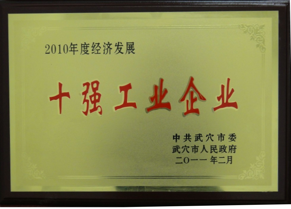 2010年度經(jīng)濟(jì)發(fā)展十強(qiáng)工業(yè)企業(yè)(黃岡亞?wèn)|) 2010年度經(jīng)濟(jì)發(fā)展十強(qiáng)工業(yè)企業(yè)(黃岡亞?wèn)|)
